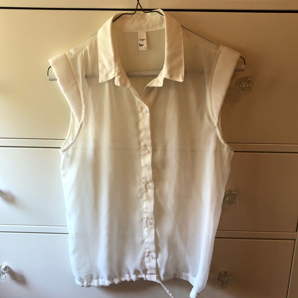 American Apparel Chiffon Collared Button Up
